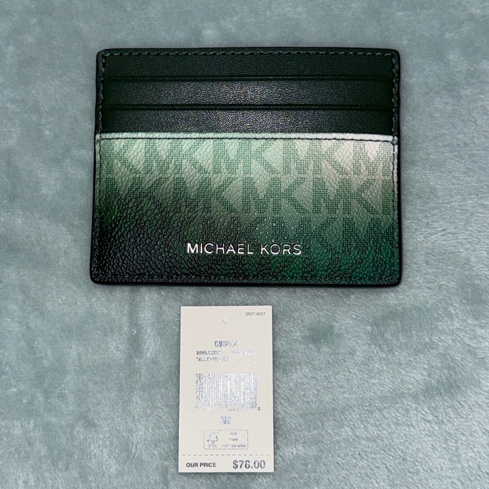 Michael Kors Dark Green Gradient Card Holder - Picture 7 of 10